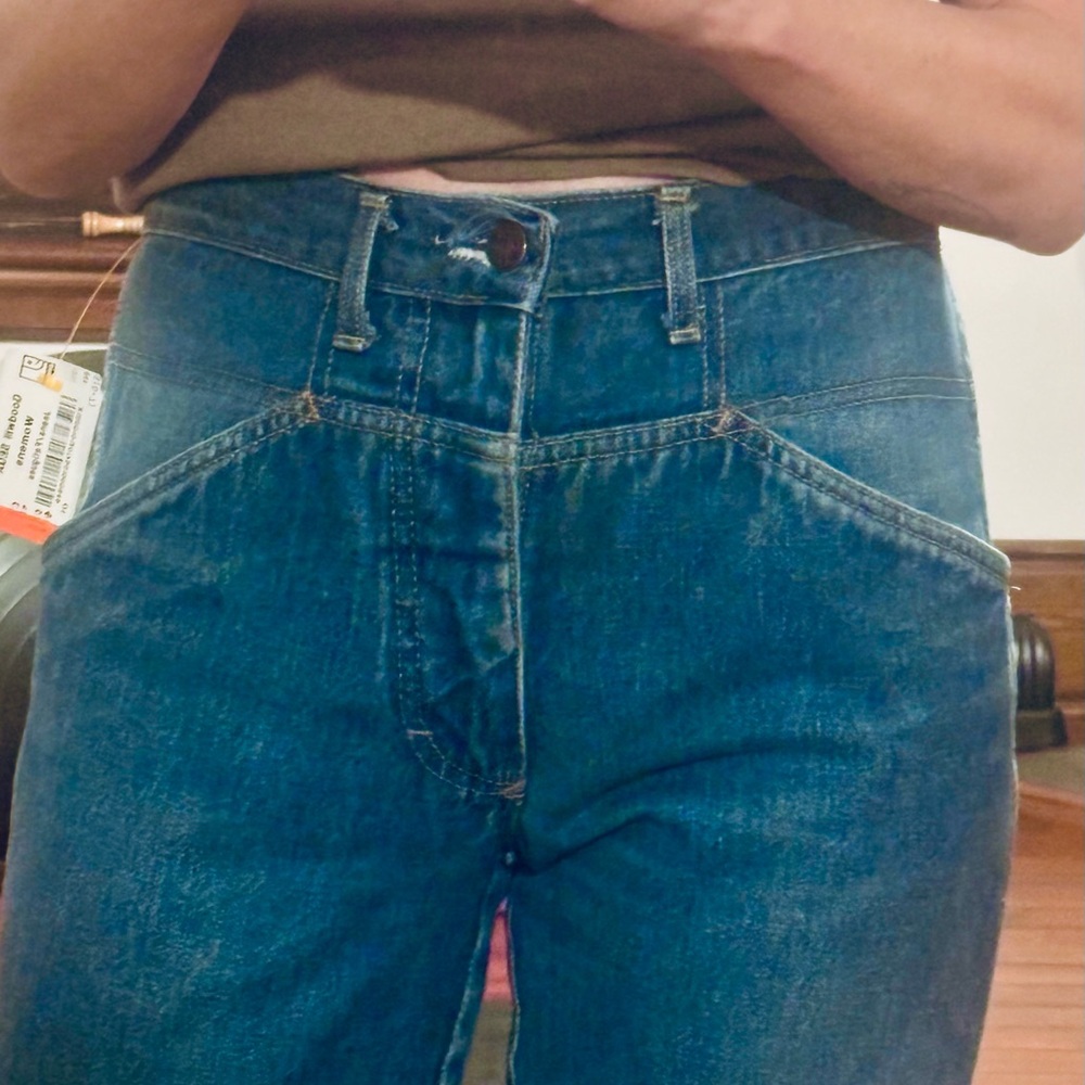 Vintage GOLD! Sasson Paris Pour Jeune Homme straight leg blue jeans size small!